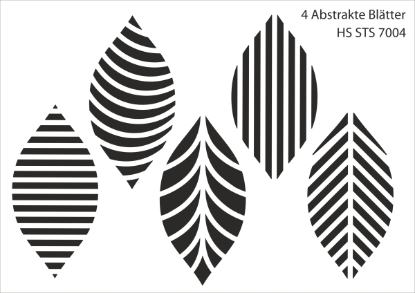Schablone-Stencil A5 217-7004 selbstklebend - Abstrakte Blätter